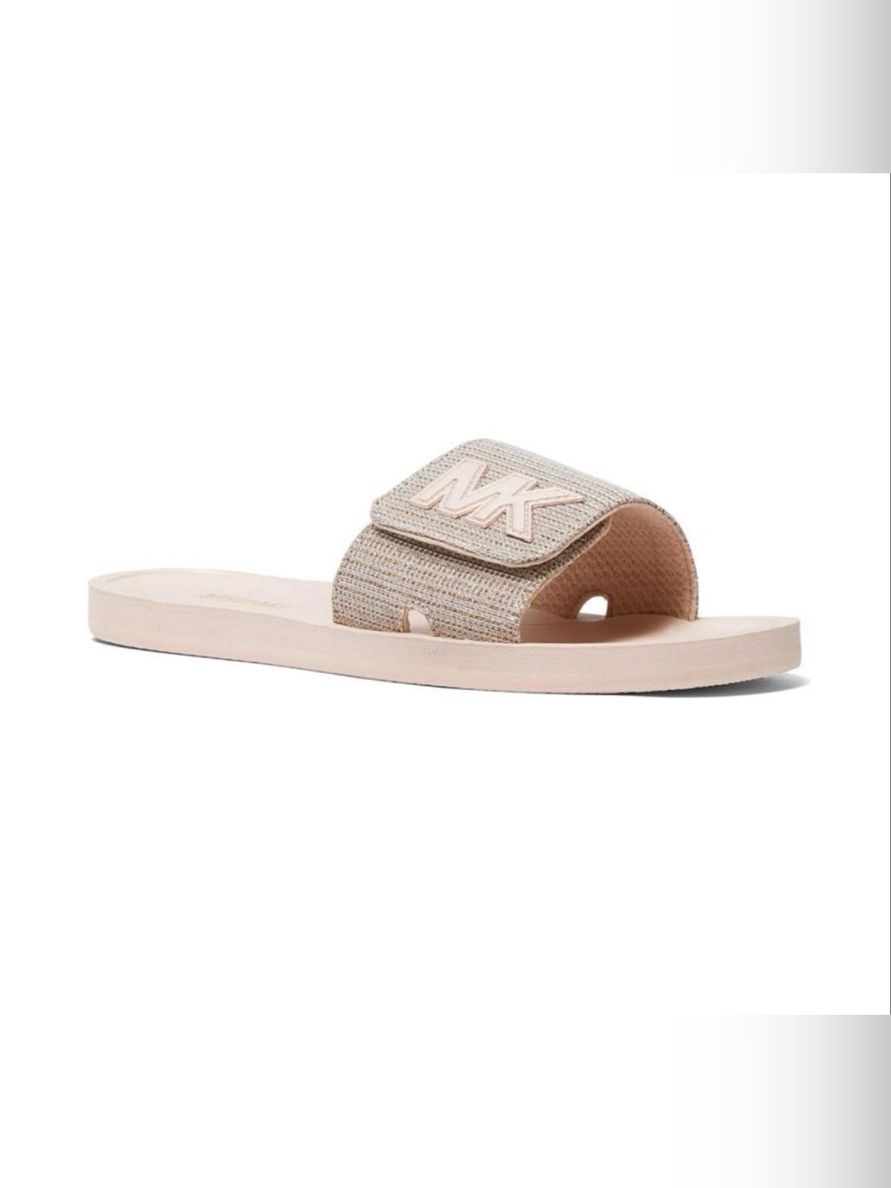 Michael Kors MK Logo Pool Side Slide Rose Gold Sandals